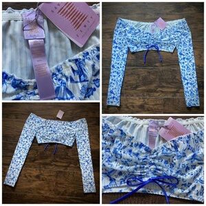 Cropped lingerie sleep top